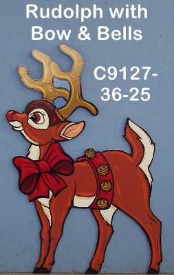 C9127Rudolph with Bow & Bells